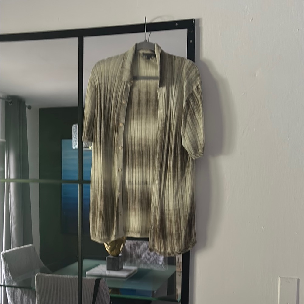 John Varvatos Cream and Brown Lightweight shirt